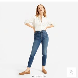Everlane stretch high rise skinny button jeans